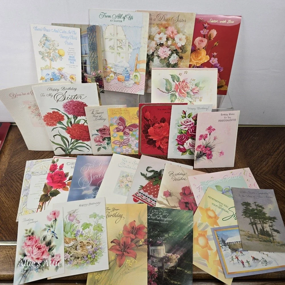 110+ Vintage Greeting Cards‎ Floral Flowers Nature 70s Ephemera Crafts Used Lot
